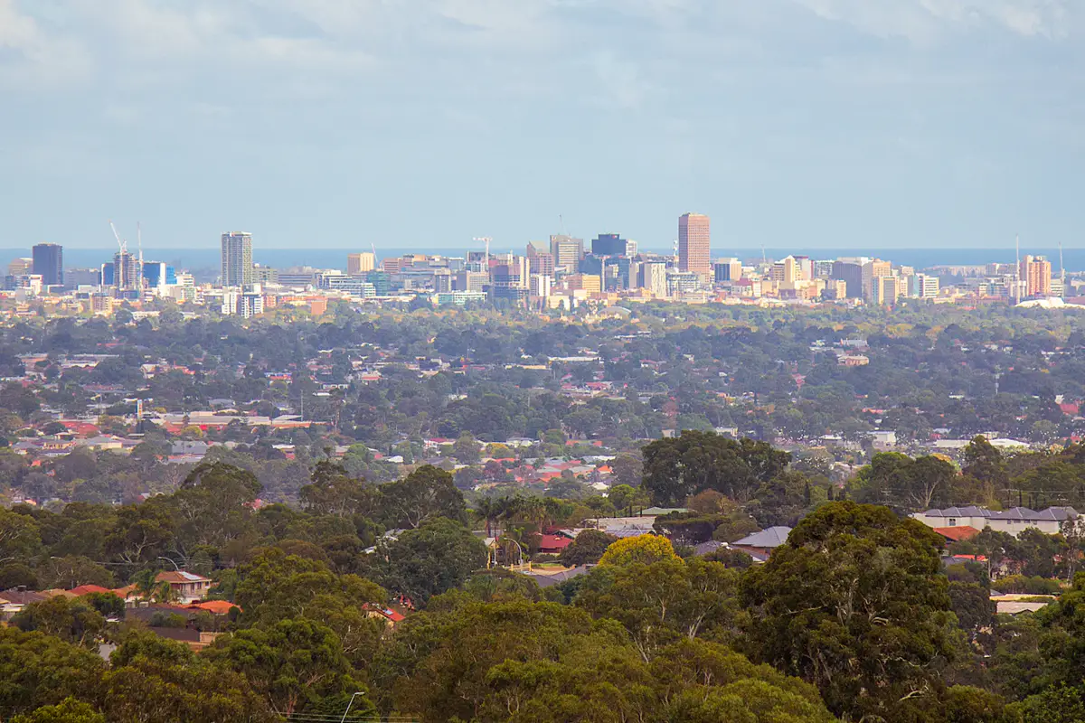 Adelaide from the hills at dusk